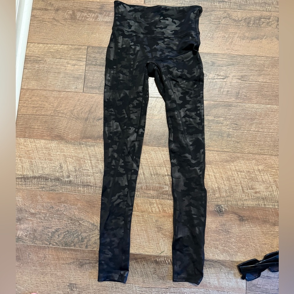Spanx Faux Leather Camo Leggings